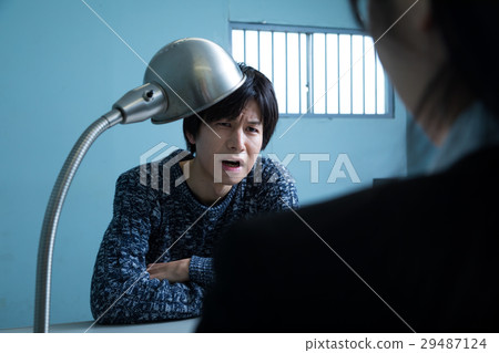 Female police officer male suspect interrogation interrogation room Female police officer male suspect interrogation interrogation room 29487124