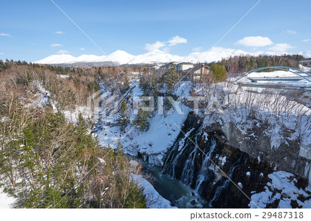 Biei of Winter platinum white beard waterfall 29487318