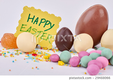 Sweets and Easter greeting card. 29488066