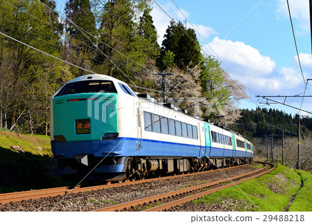 Limited express Hokkosho going on Shinetsu Road in the afternoon Limited express Hokkosho going on Shinetsu Road in the afternoon 29488218