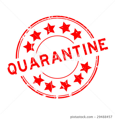 Grunge red quarantine round rubber seal stamp Grunge red quarantine round rubber seal stamp 29488457
