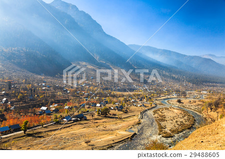 View of village in autumn at Kashmir 29488605