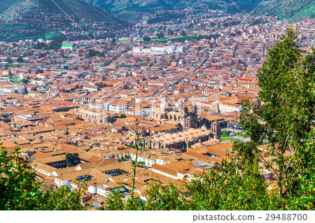 图库照片 aerial view of the city of cusco
