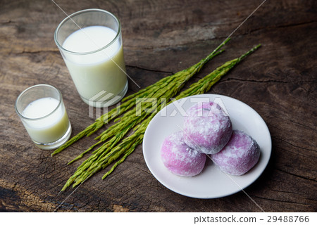 Japanese sweet black sesame daifuku with rice Japanese sweet black sesame daifuku with rice 29488766