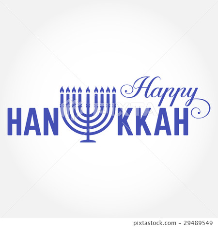 Happy Hanukkah greeting card. Typography design. 29489549