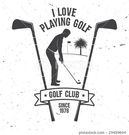 Golf club concept with golfer silhouette. Golf club concept with golfer silhouette. 29489604