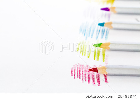 Colorful pencil drawing and pencil on white Colorful pencil drawing and pencil on white 29489874