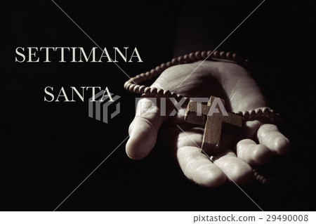 text settimana santa, holy week in italian 29490008