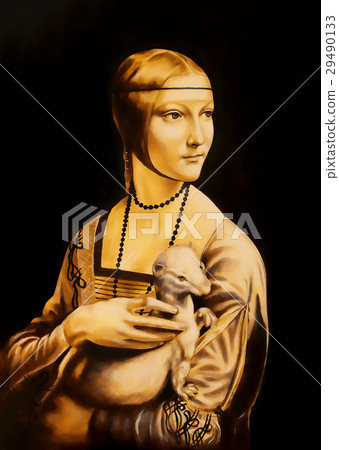 Unfinised reproduction in process of painting Lady 29490133