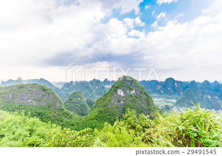 view on karst landscape by Yangshuo 29491545