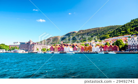 View on old own of bryggen in Norway 29492741