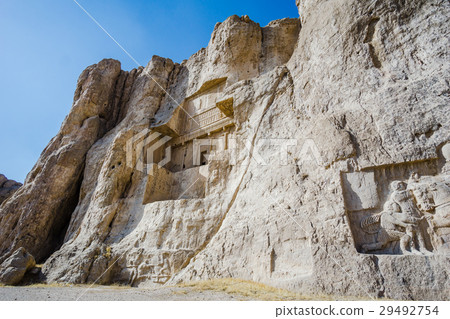 Naqsh-e Rustam necropolis by Perseopolis in Iran Naqsh-e Rustam necropolis by Perseopolis in Iran 29492754