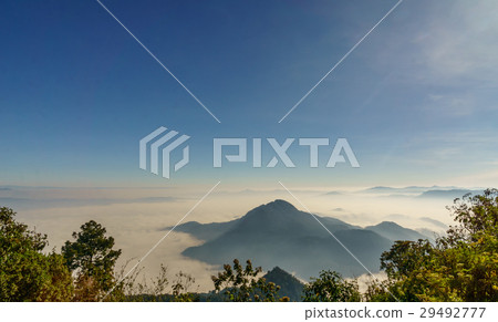 foggy Volcanoes by Lago Atitlan from Santa Maria 29492777