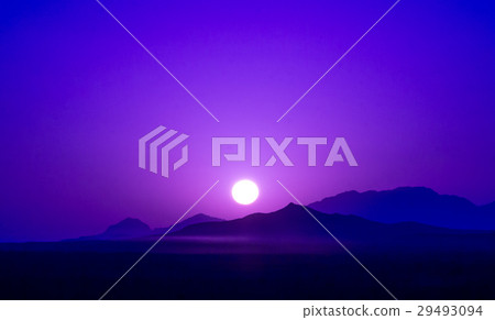 Purple sunrise over mountains in dessert of Iran Purple sunrise over mountains in dessert of Iran 29493094