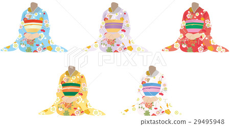 Kimono female 07_ color difference set Kimono female 07_ color difference set 29495948