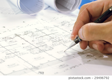 engineering diagram blueprint paper drafting 29496792