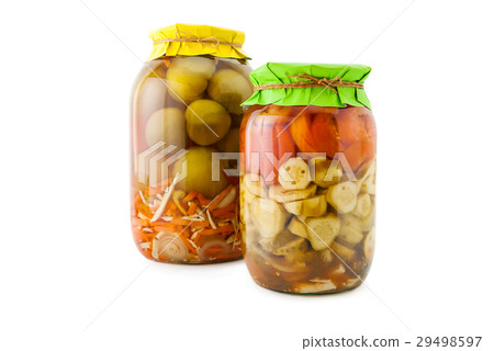 Homemade pickled tomatoes and cucumbers Homemade pickled tomatoes and cucumbers 29498597