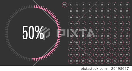 Set of circle percentage diagrams from 0 to 100 29498627