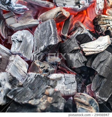 图库照片: burning coal in barbecue