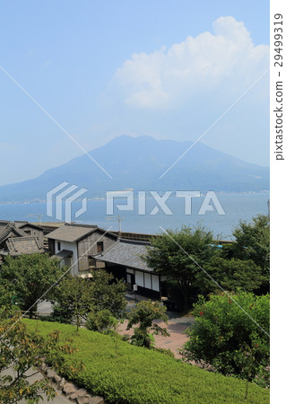 Sakurajima as seen from the scenic spot of Sengan-en (Island Garden) 29499319