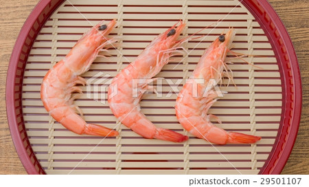 Cooked Prawns or Tiger Shrimps in A Tray Cooked Prawns or Tiger Shrimps in A Tray 29501107