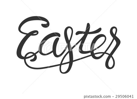 Easter Lettering Black Isolated on White 29506041