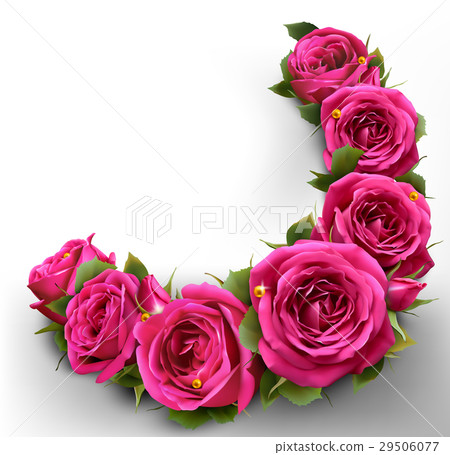 Roses Flowers Festive Border Concept 29506077