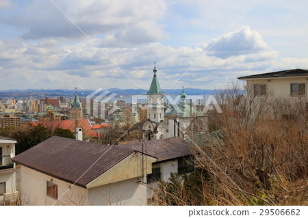 Looking at Hakodate city from the foot of Mt. Hakodate. Looking at Hakodate city from the foot of Mt. Hakodate. 29506662