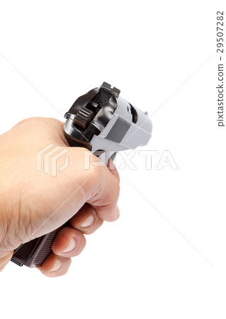 Gun in hand isolated on white background 29507282