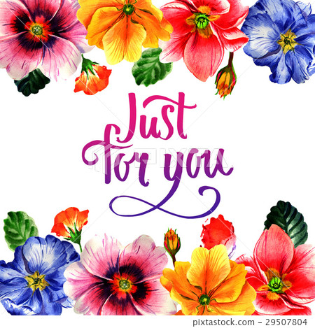 Wildflower Primrose flower frame in a watercolor 29507804