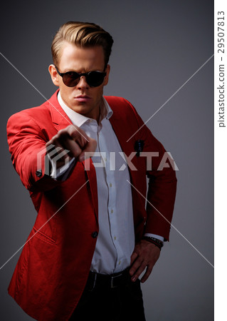 Stylish man in red jacket Stylish man in red jacket 29507813
