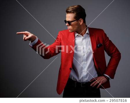 Stylish man in red jacket Stylish man in red jacket 29507816