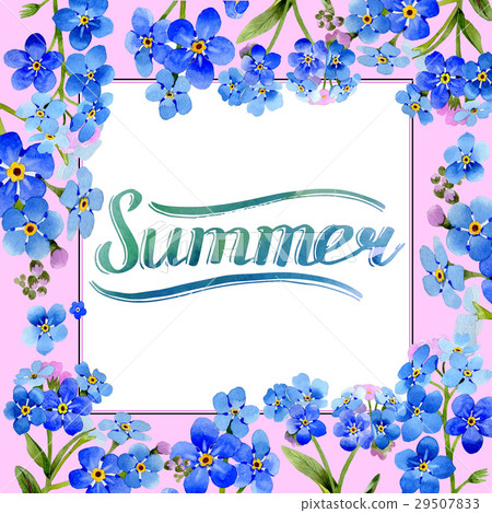 Wildflower myosotis arvensis flower frame in a 29507833