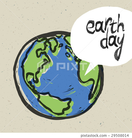 Earth day poster. On recycled paper texture 29508014
