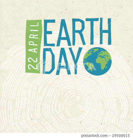 Earth Day Poster. Tree rings and Earth Day logo  29508015