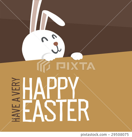Happy Easter Everyone. Easter Bunny. Vector  29508075