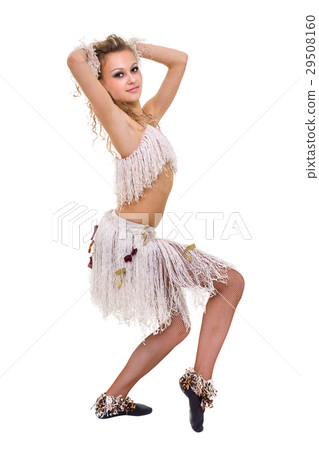 portrait of woman gymnast, isolated on white 29508160