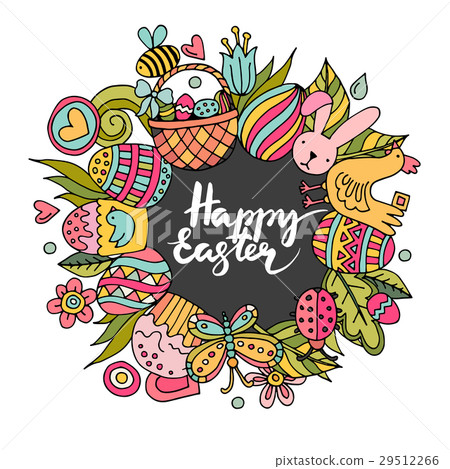 Cartoon vector hand drawn Doodle Happy Easter Cartoon vector hand drawn Doodle Happy Easter 29512266