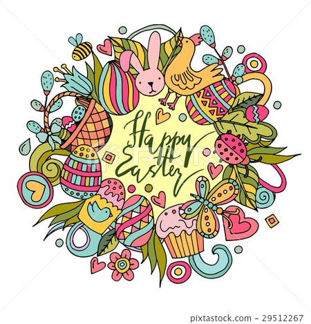 Cartoon vector hand drawn Doodle Happy Easter Cartoon vector hand drawn Doodle Happy Easter 29512267