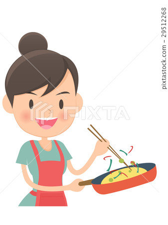 Asian lady in cooking apron Asian lady in cooking apron 29512268
