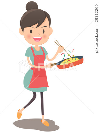 Asian lady in cooking apron Asian lady in cooking apron 29512269