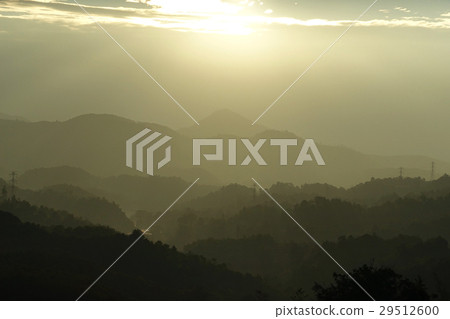 Colorful evening view of the wall mount  ,China. 29512600