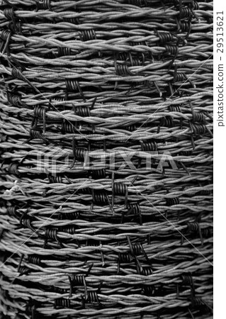 A roll of barbed wire 29513621