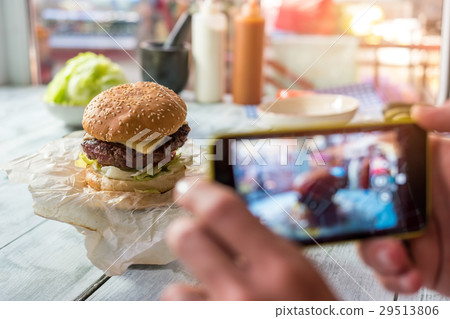 Burger on the table. Burger on the table. 29513806