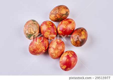 Colored eggs on white background. Colored eggs on white background. 29513977