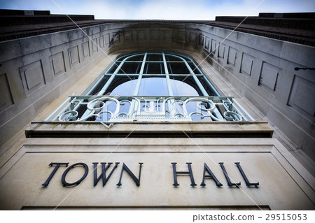 Town hall sign at local government office with bal 29515053