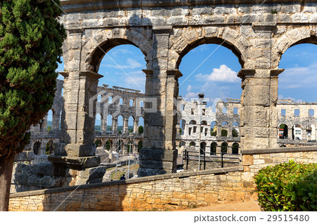 Ancient Roman Amphitheater in Pula, Croatia, Europ Ancient Roman Amphitheater in Pula, Croatia, Europ 29515480