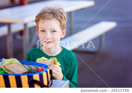 schoolkid eating lunch 29515799