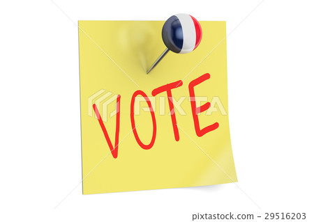 French election concept Vote text on a sticky note 29516203