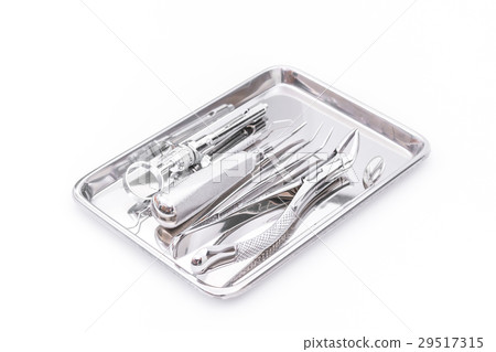 Dental tools and equipment on white background 29517315